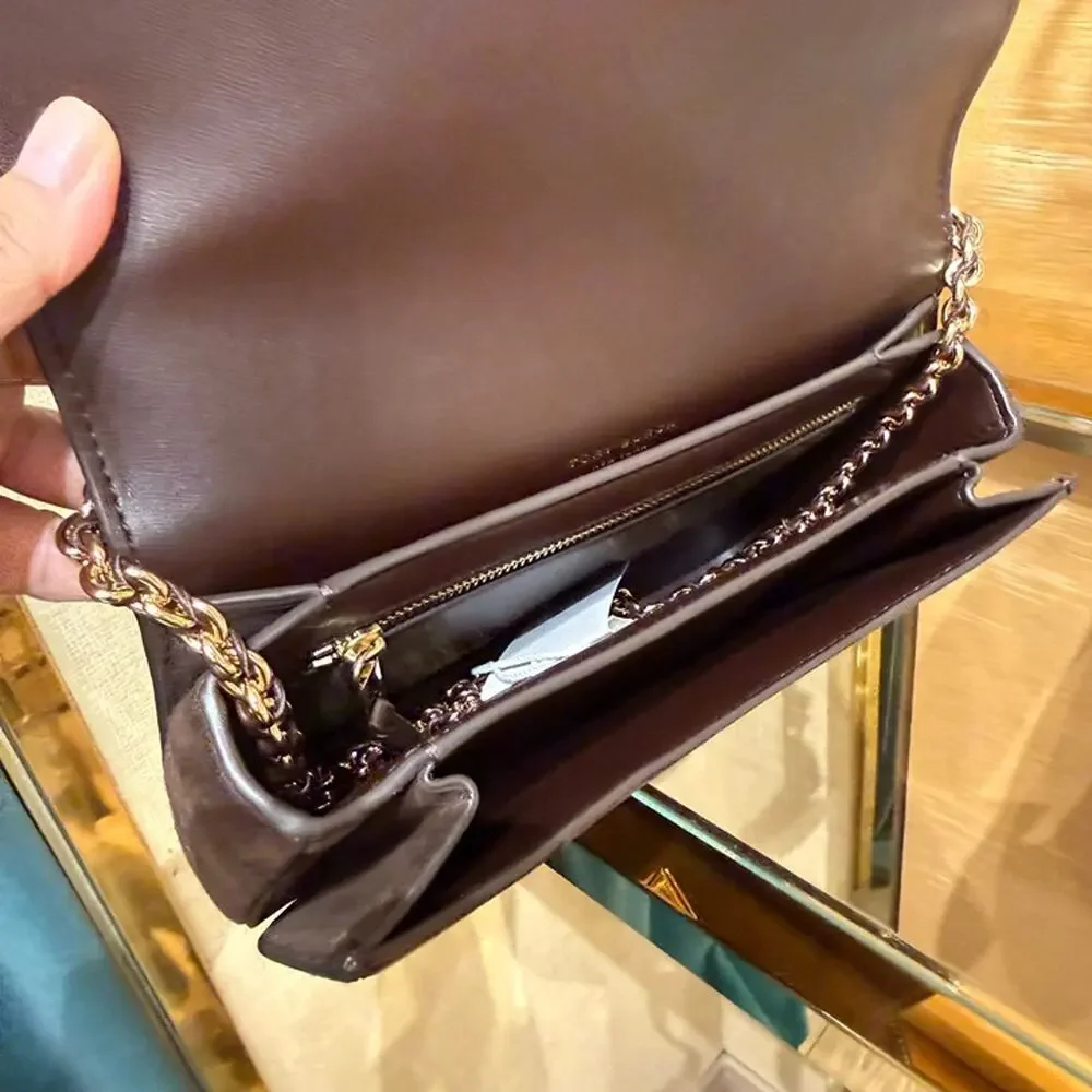 NEW‼️Tory Burch Britten Suede Small Shoulder Bag 180221 $650 Dark Cocoa